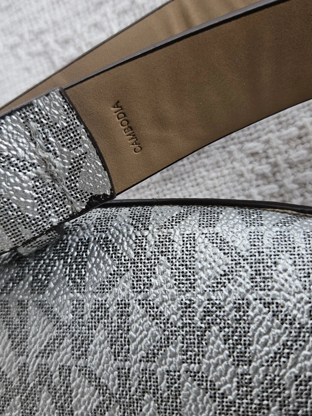 Silver Metallic Belt Bag Micheal Kors Festival Leather